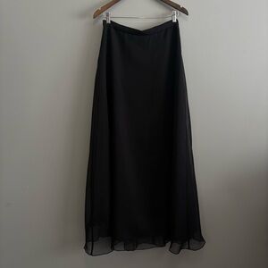 Black Women's Maxi Skirt - Layered Skirt